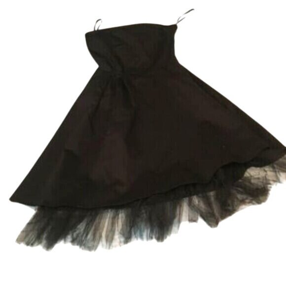 XXI Womens Dress Strapless Black Net Hem Back Zip Size S NWT - Picture 2 of 9